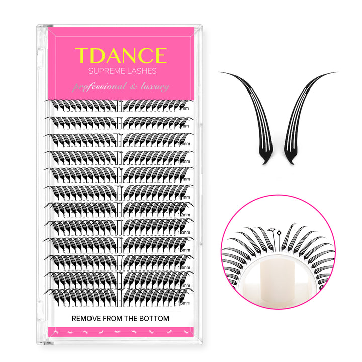 0.07MM Slanted Fox Wispy Anime Lashes 12Rows
