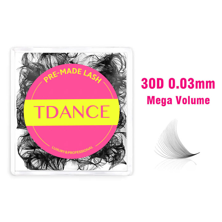 30D Handmade Premade Volume Loose Fans Pointy Base(500 Fans)