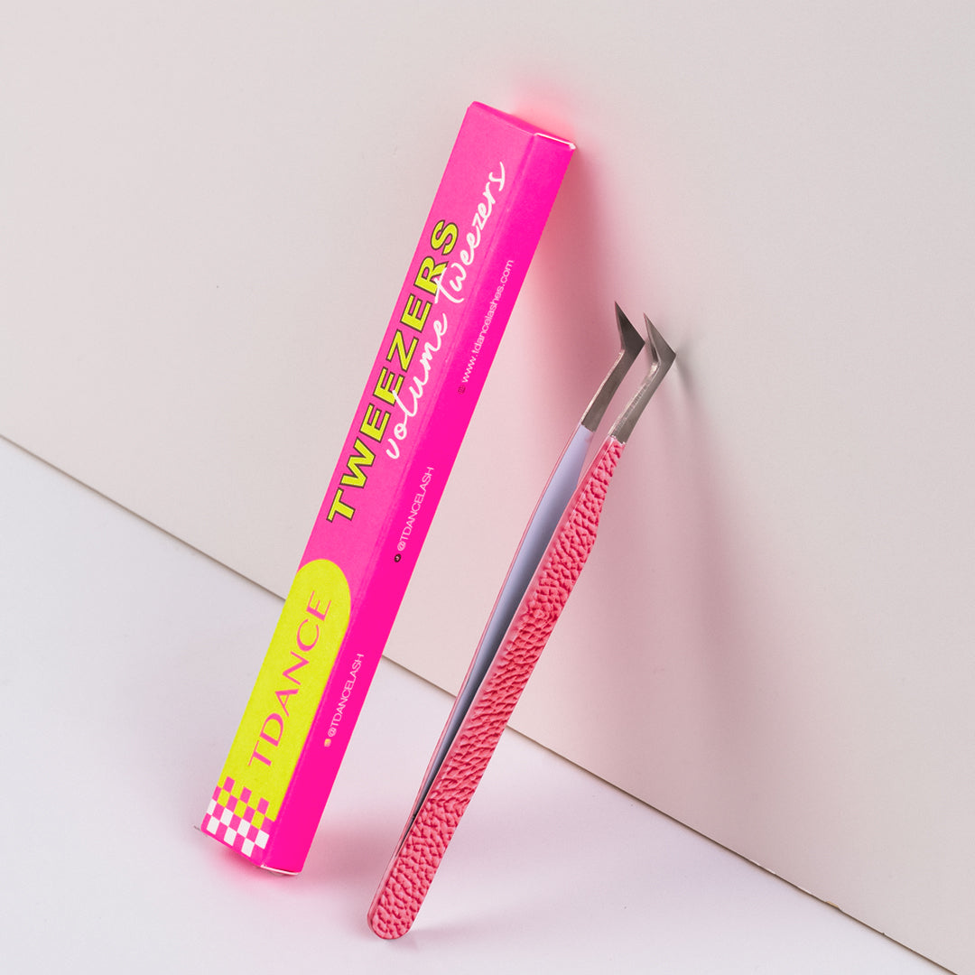 TP-05 Pink Marbling Tweezers For Eyelash Extension