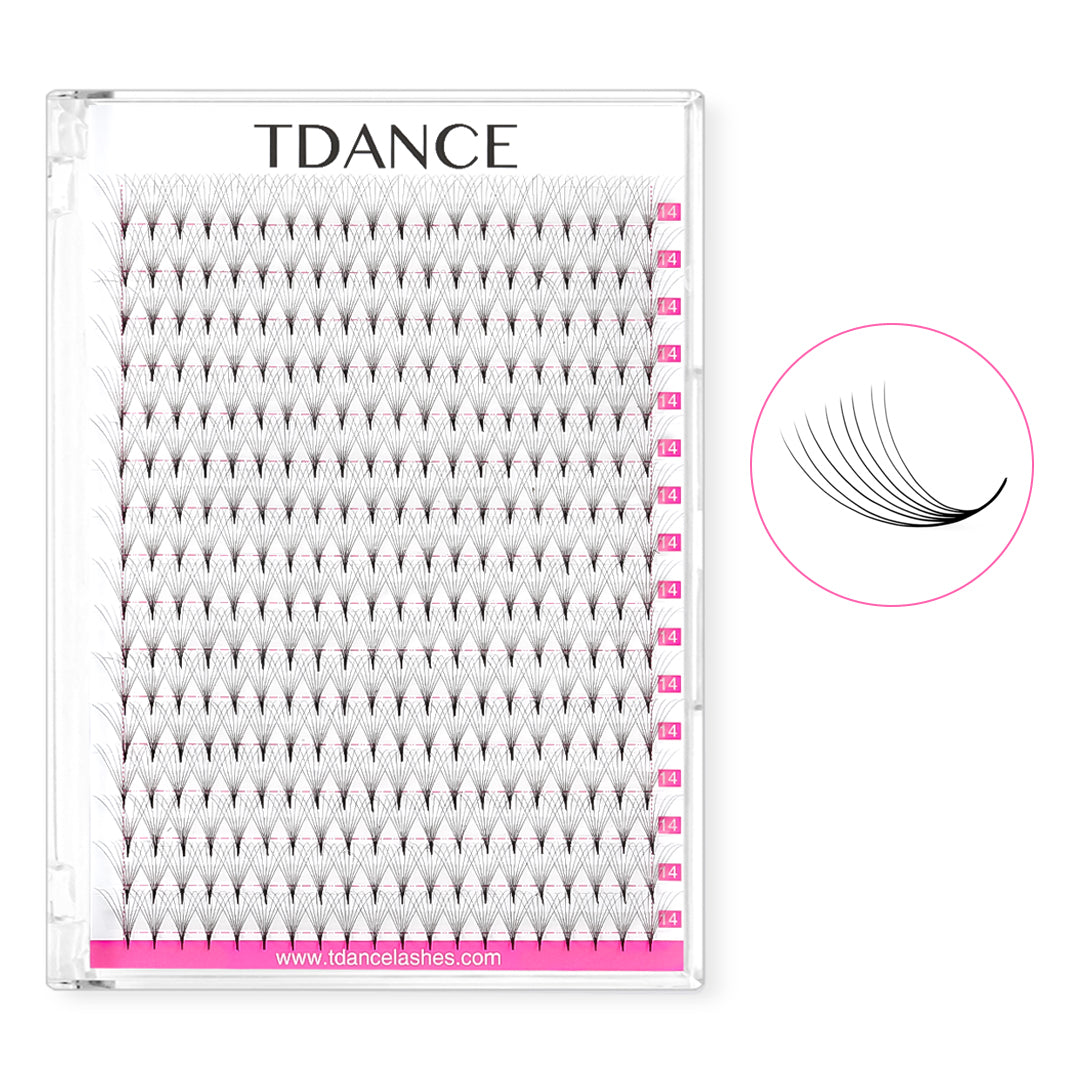 8D Premade Volume Fans Eyelash Extensions 320 Fans 16 Rows (Pointy Base) - TDANCE