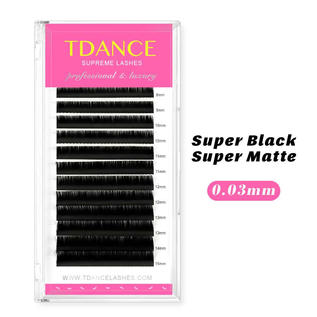 0.03mm Royal Sable Mega Volume Eyelash Extensions(Super Black , Super Matte)