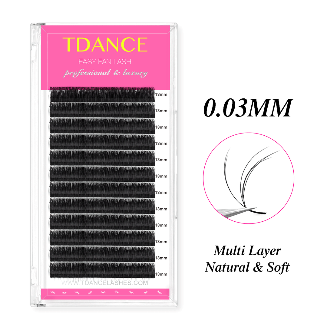 0.03MM 3D Layered Fluffy Easy Fan Mega Volume Eyelash Extensions TDANCE