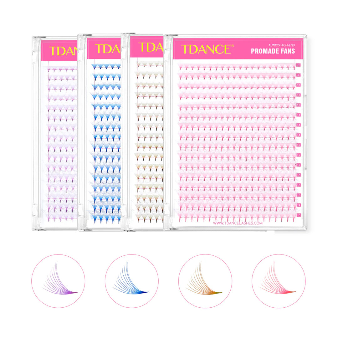 10D Mixed Pointy Base Colored Premade Volume Fans 320 Fans