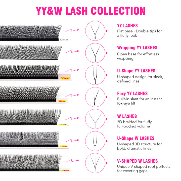 0.07MM YY extensions de cils à volume