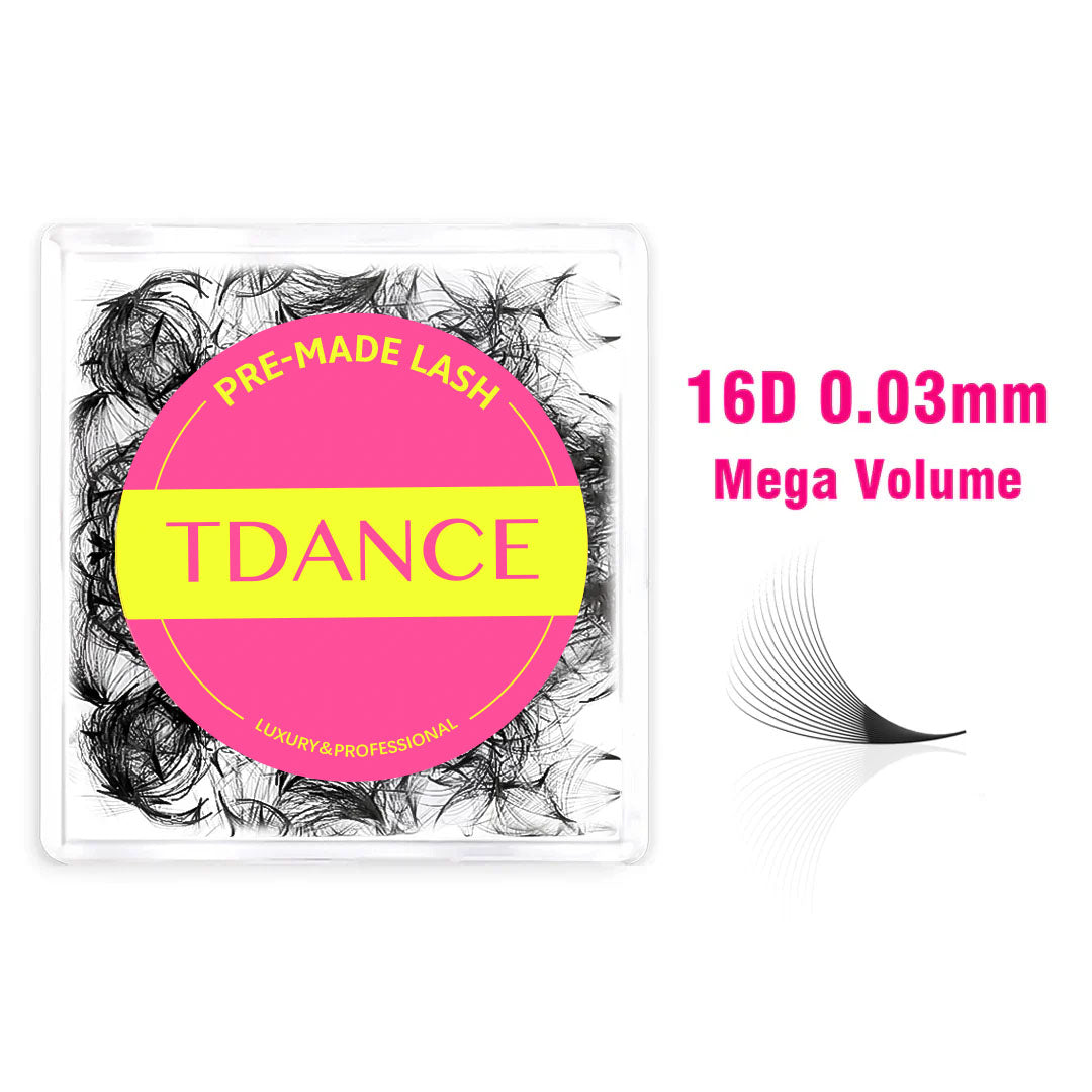 16D 0.03 Mega Volume Handmade Premade Volume Loose Fans Pointy Base(500 Fans)