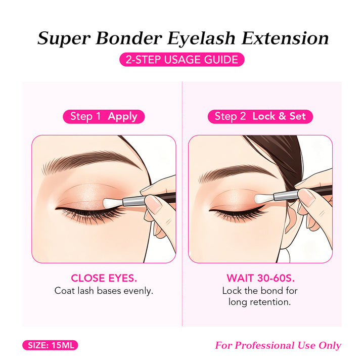 Extensión de pestañas Super Bonder (15 ml)