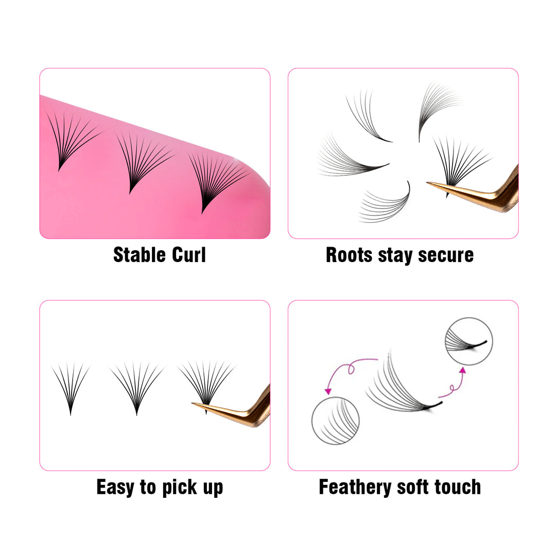 Handmade Premade Volume Loose Fans Pointy Base TDANCE