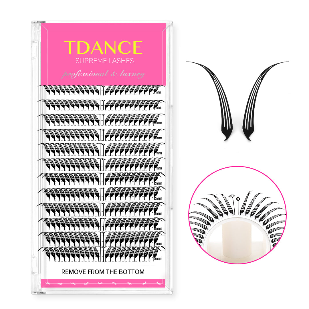 0.07MM Slanted Fox Wispy Anime Lashes 12Rows