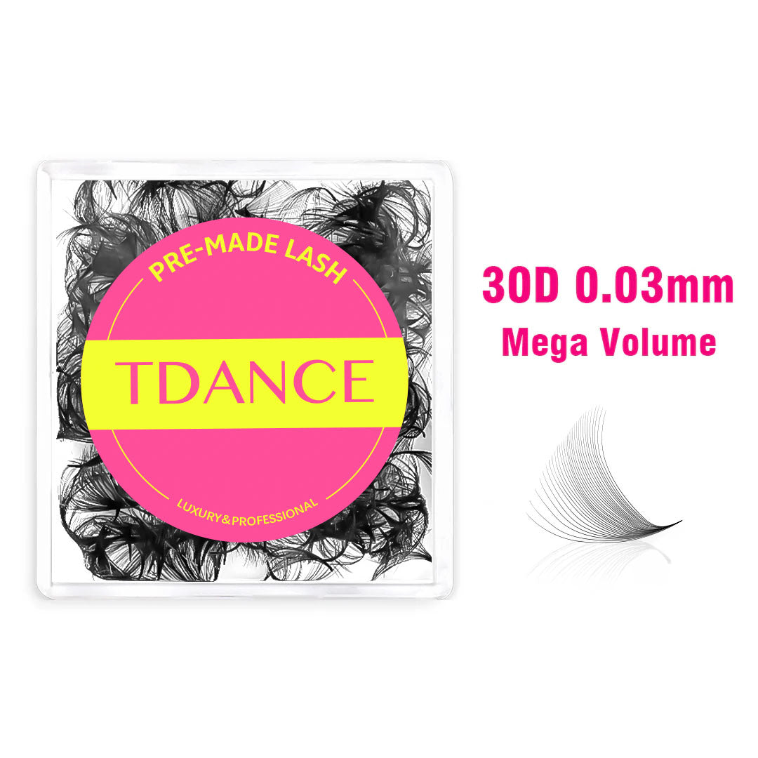 30D Handmade Premade Volume Loose Fans Pointy Base(500 Fans)