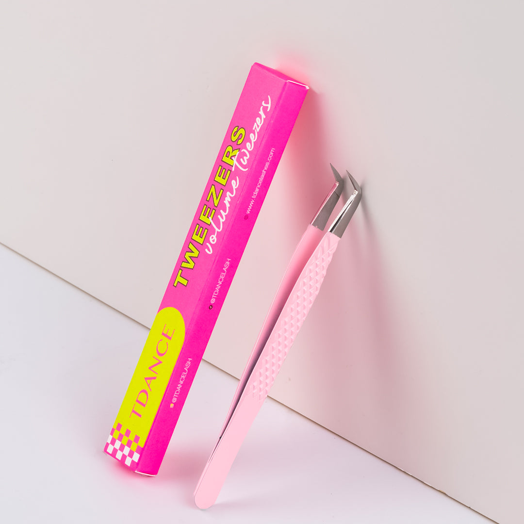 TL-03 Light Pink Fiber Tweezers For Eyelash Extension