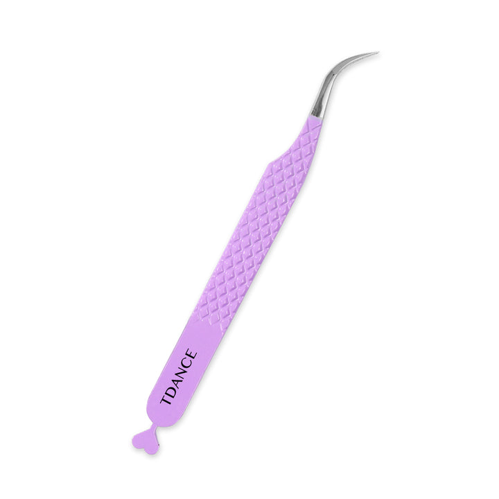 TV-04 Violet Heart-shaped Tweezers For Eyelash Extension