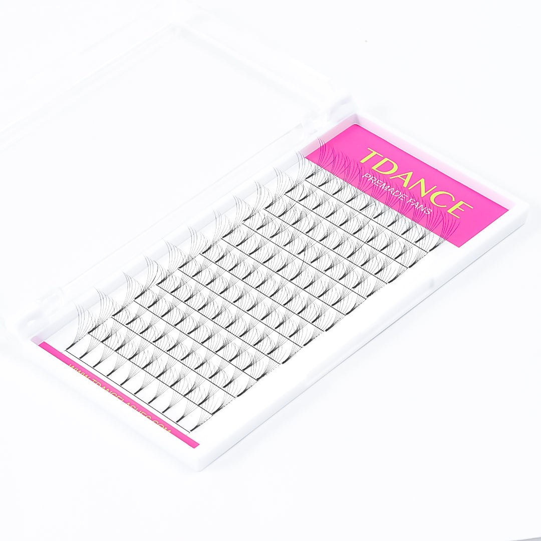 6D Premade Volume Fans Lashes 12 Rows (Long Stem) - TDANCE