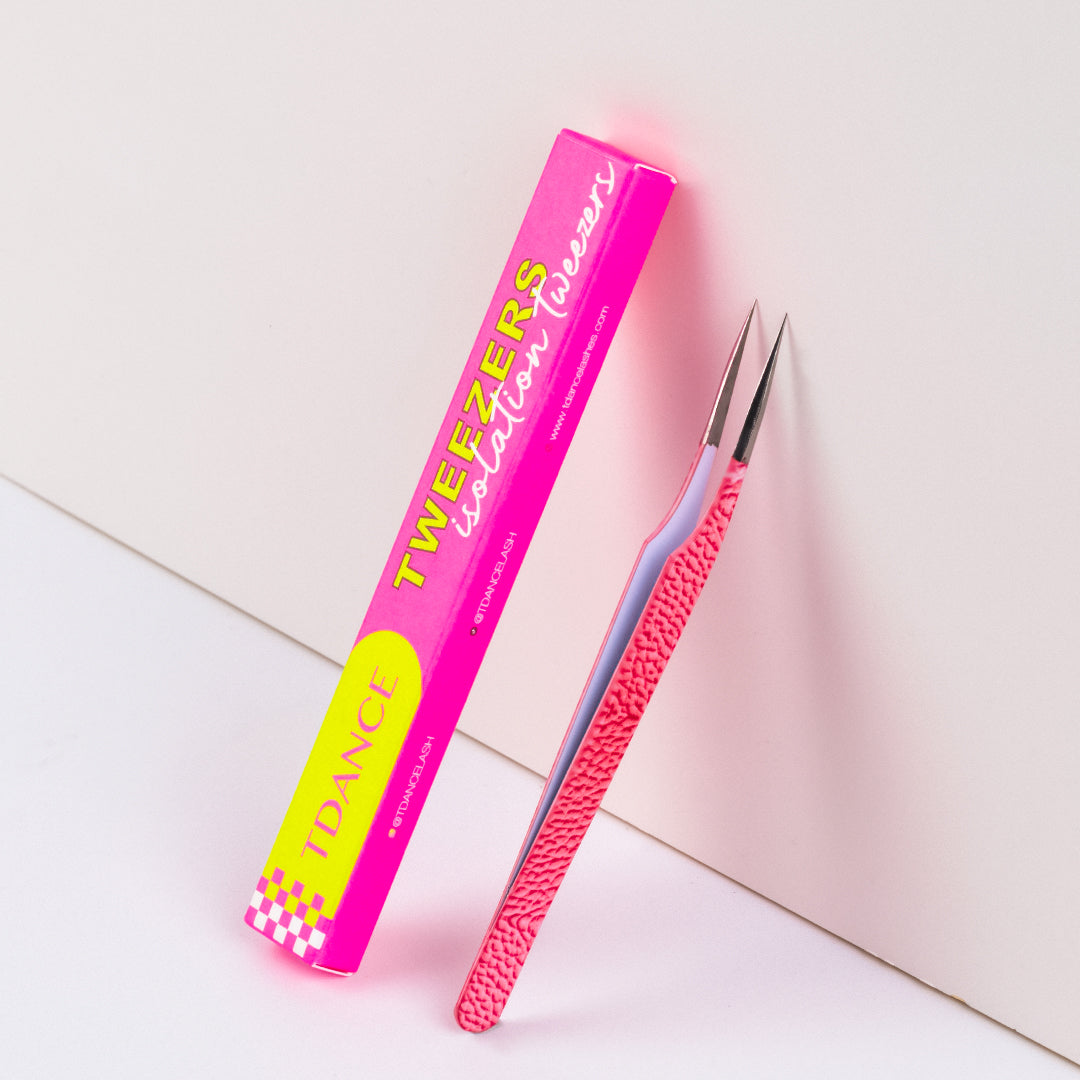 TP-09 Pink Marbling Tweezers For Eyelash Extension