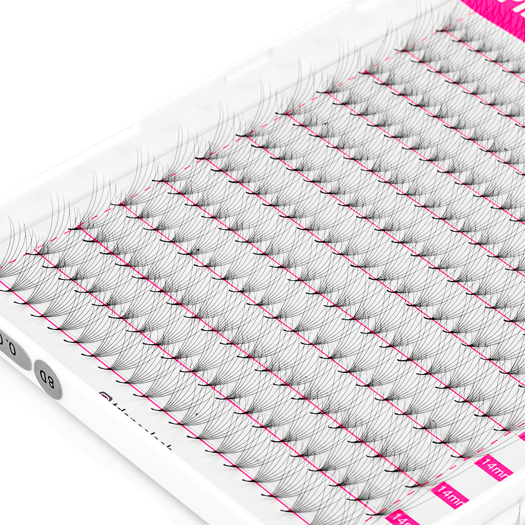 8D Premade Volumenfans Wimpern Erweiterungen 320 Fans 16 Zeilen (pointy base)