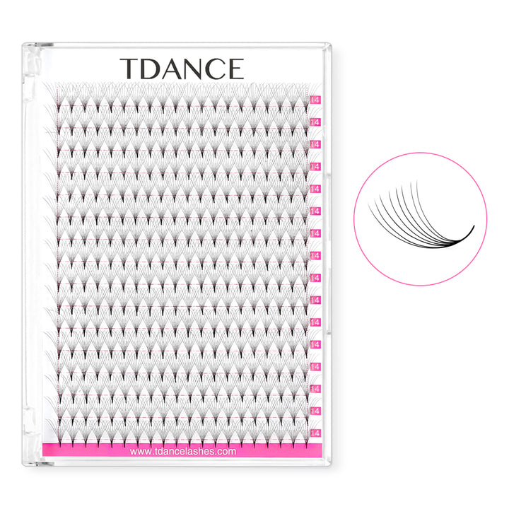 8D Premade Volume Fans Eyelash Extensions 320 Fans 16 Rows (Pointy Base) - TDANCE