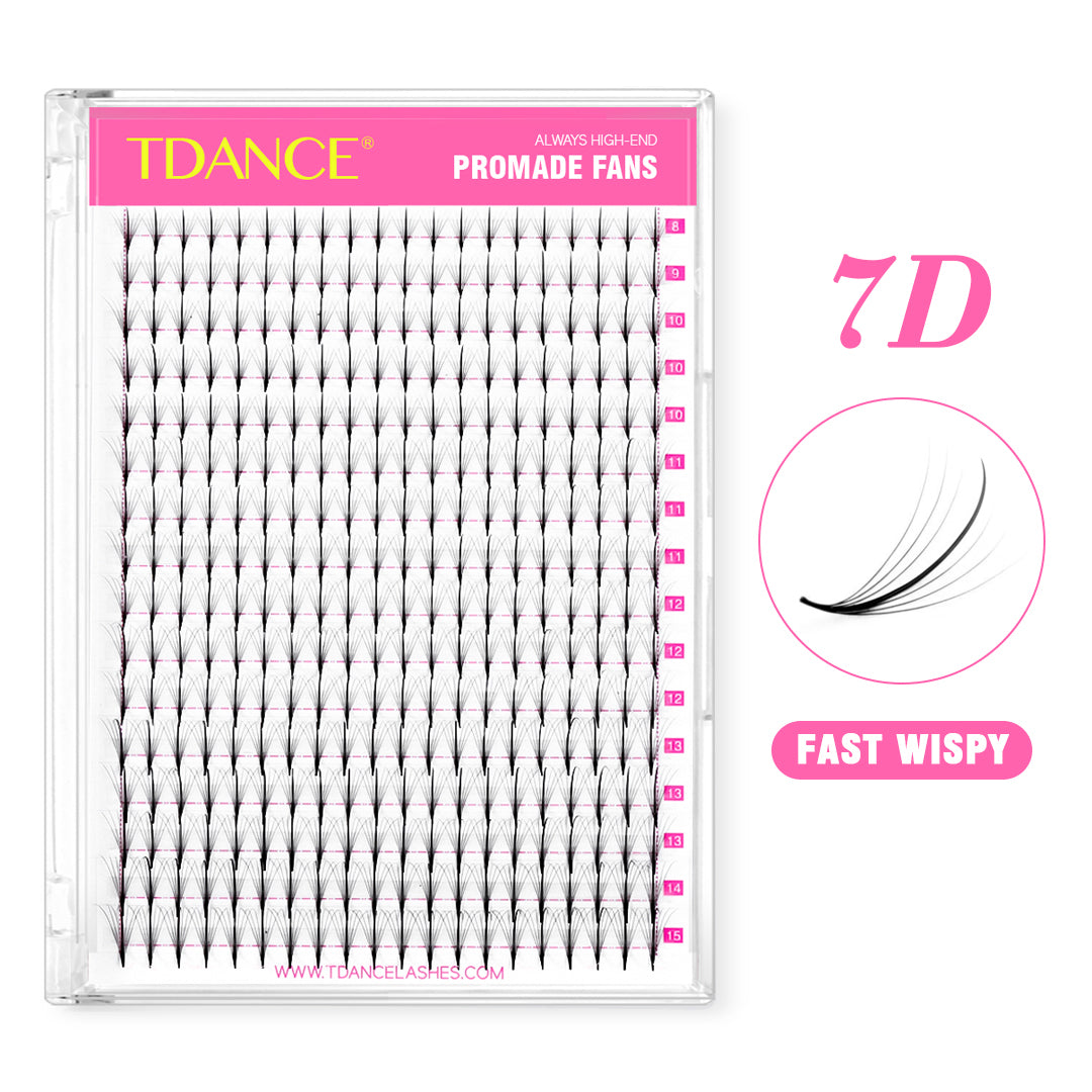 7D Premade Volume Fans Eyelash Extensions 320 Fans 16 Rows (FAST WISPY)