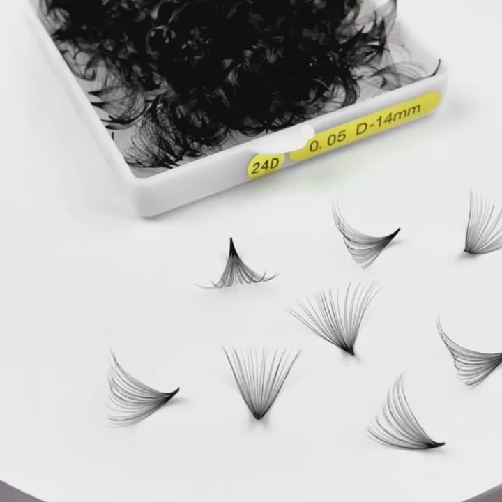 24D Handmade Premade Volume Loose Fans Pointy Base(500 Fans)