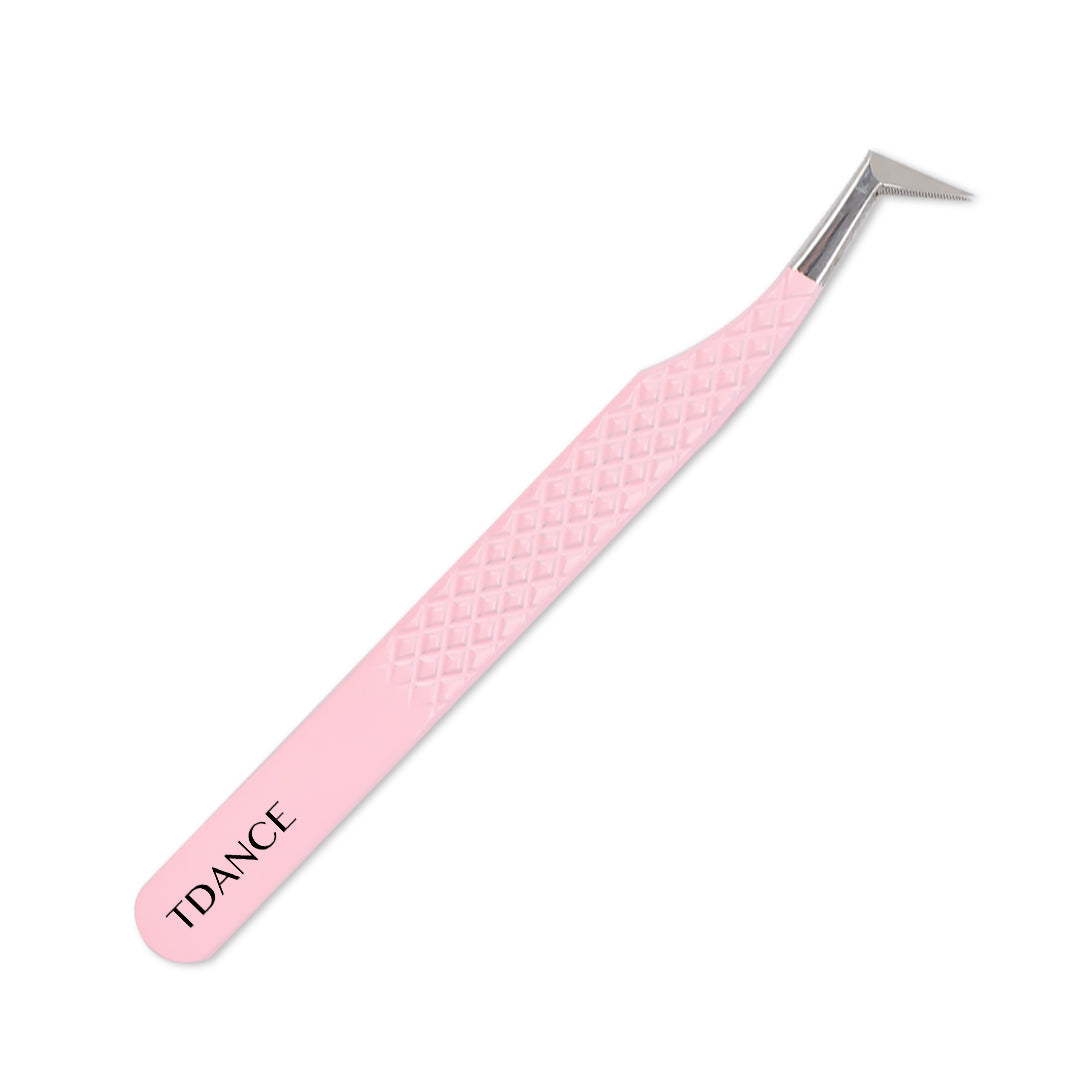 TL-01 Light Pink Fiber Tweezers For Eyelash Extension